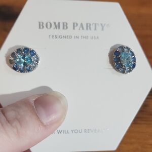 Love Me More Aquamarine Ombre cubic Zirconia Rhodinm Plating Rbp5849